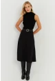 Kadın Siyah Kloş Midi Etek LV173