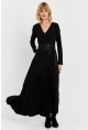 Kadın Siyah Kruvaze Maxi Elbise VTN3