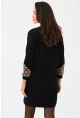 Kadın Siyah Leopar Desenli Mini Sweat Elbise ST145