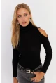 Kadın Siyah Omuzları Açık Kaşkorse Bluz HOR04