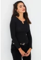 Kadın Siyah Önü Damla Kaşkorse Bluz GA100