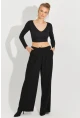 Kadın Siyah Palazzo Pantolon QRS8383