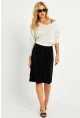 Kadın Siyah Pileli Beli Lastikli Etek TF06