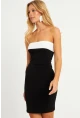 Kadın Siyah Straplez Mini Elbise MEN2051