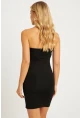 Kadın Siyah Straplez Mini Elbise MON136
