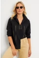 Kadın Siyah Taşlı Gömlek ZER404