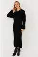 Kadın Siyah Triko Maxi Elbise SF2538