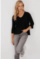 Kadın Siyah V Yaka Bluz LPP1267