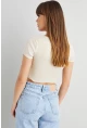 Kadın Taş Kaşkorse Crop Bluz ELT58