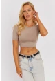 Kadın Taş Sırt Dekolteli Crop Bluz CY450