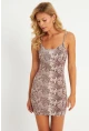 Kadın Taş Yılan Desenli Mini Elbise MEN2059