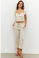 Kadın Vanilya Alt-Üst Keten Takım PP7440
