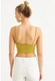 Kadın Yağ Yeşili Crop Bluz ZH259
