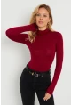 Kadın Yarım Balıkçı Bluz Bordo AYD289