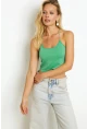 Kadın Yeşil Dantel Detaylı Crop Bluz RK13