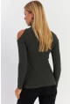 Kadın Yeşil Omuzları Açık Kaşkorse Bluz HOR04