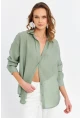 Kadın Yeşil Sırtı Açık Gömlek MOD2369