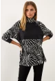 Siyah-Beyaz Bloklu Sweatshirt MEY1084