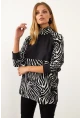 Siyah-Beyaz Bloklu Sweatshirt MEY1084