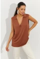 Kadın Badem Polo Yaka Bluz LPP1219