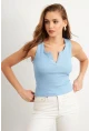 Kadın Bebe Mavi Patlı Kaşkorse Bluz MK02