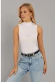Kadın Beyaz Fitilli Kolsuz Bluz LPP1261