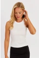 Kadın Beyaz Halter Yaka Dantelli Bluz MK04