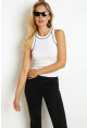 Kadın Beyaz Halter Yaka Kaşkorse Bluz AYD326