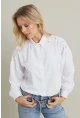 Kadın Beyaz İncili Balon Kol Gömlek MASF16