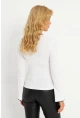 Kadın Beyaz İspanyol Kol Biyeli Kaşkorse Bluz XL14