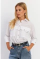 Kadın Beyaz Metal Detaylı Gömlek ASF13