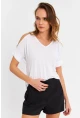 Kadın Beyaz Omuzları Açık Bluz BR1329