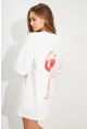Kadın Beyaz Oversize Pijama T-Shirt TPG14