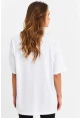 Kadın Beyaz Taşlı Salaş T-Shirt MTF0002