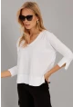 Kadın Beyaz V Yaka T-Shirt LPP1267