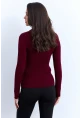 Kadın Bordo Balıkçı Yaka Triko Bluz MYV102-90