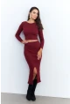 Kadın Bordo Basic Kaşkorse Alt- Üst Takım XL2042