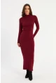 Kadın Bordo Maxi Elbise MLİK100