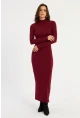 Kadın Bordo Maxi Elbise MLİK100