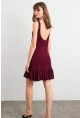 Kadın Bordo Sırtı Açık Mini Elbise HOR0050