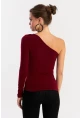 Kadın Bordo Tek Kol Bluz HOR37