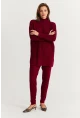 Kadın Bordo Triko Alt Üst Takım NUV9