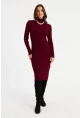 Kadın Bordo Triko Midi Elbise MYV100