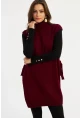 Kadın Bordo Uzun Triko Süveter MYV101