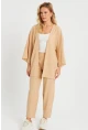 Kadın Bürümcük Kimono Takım Camel Q983
