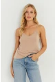 Kadın Camel Askılı Bluz AYD269