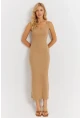 Kadın Camel Kaşkorse Midi Elbise MK26