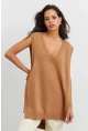 Kadın Camel Triko Süveter YV103