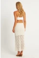 Kadın Ekru Ajurlu Astarlı Triko Maxi Etek TOP05
