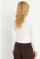 Kadın Ekru Aksesuarlı Kaşkorse Bluz RLO17